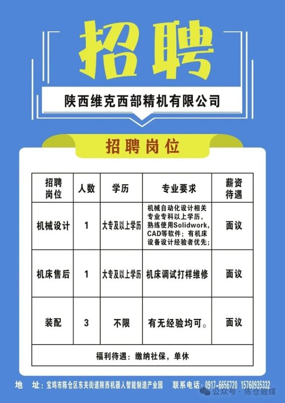 图片[5]-陈仓区劳动就业服务中心：2026年第六期用工信息-本地资讯论坛-本地资讯-520发布